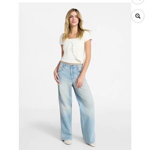 No Boundaries Mid-Rise Baggy Wide Leg Jeans, 31" Inseam